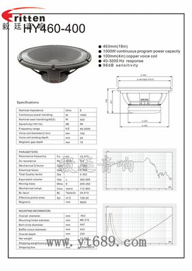 18寸重低音舞臺音箱喇叭成品圖,曲線圖 8''中低音舞臺音箱喇叭廠家曲線圖