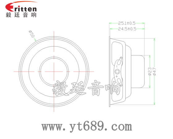 52mm5瓦4歐內磁全頻喇叭成品圖 3瓦40mm外磁全頻喇叭成品圖
