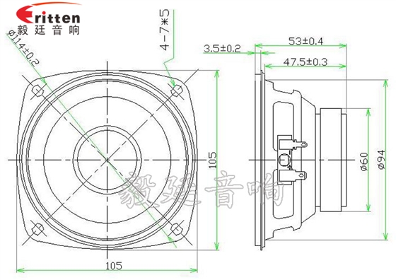 105mm12W多媒體音箱喇叭成品圖 78mm15w內(nèi)磁全頻喇叭成品圖
