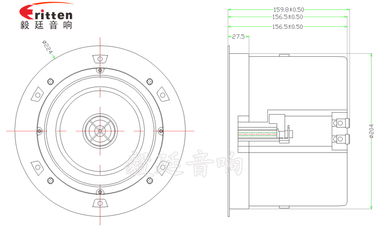 40w 6.5寸吸頂式喇叭成品圖