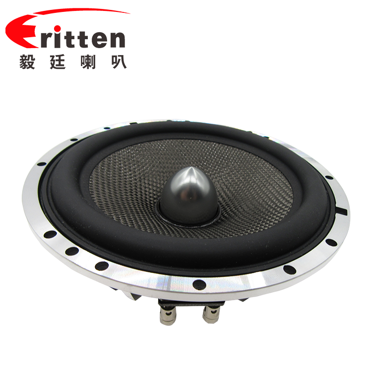 6.5寸碳纖盆/橡膠邊環(huán)繞中低音60w汽車音響喇叭